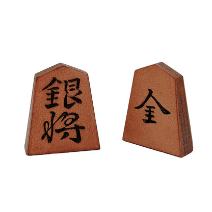 【受注生産受付中】オールレザー「本格牛革将棋駒」セット（彫り師 暁）